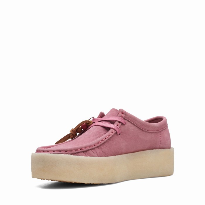 Chaussures Plates Clarks Wallabee Cup Femme Rose | ORZCWMPG