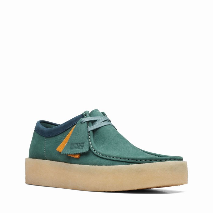 Chaussures Plates Clarks Wallabee Cup Femme Turquoise | RM2KTJFA