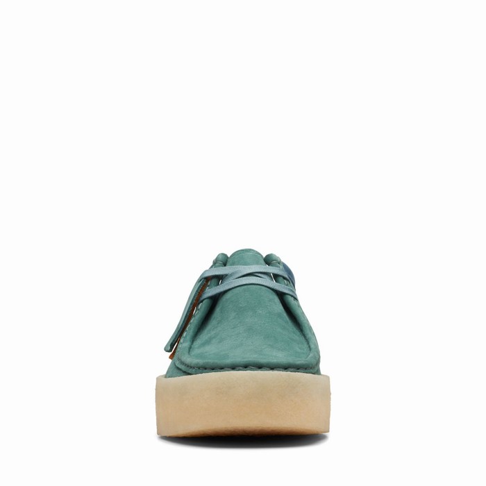 Chaussures Plates Clarks Wallabee Cup Femme Turquoise | RM2KTJFA