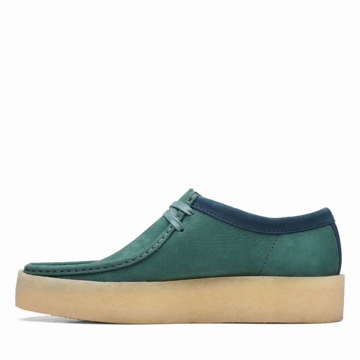 Chaussures Plates Clarks Wallabee Cup Femme Turquoise | RM2KTJFA