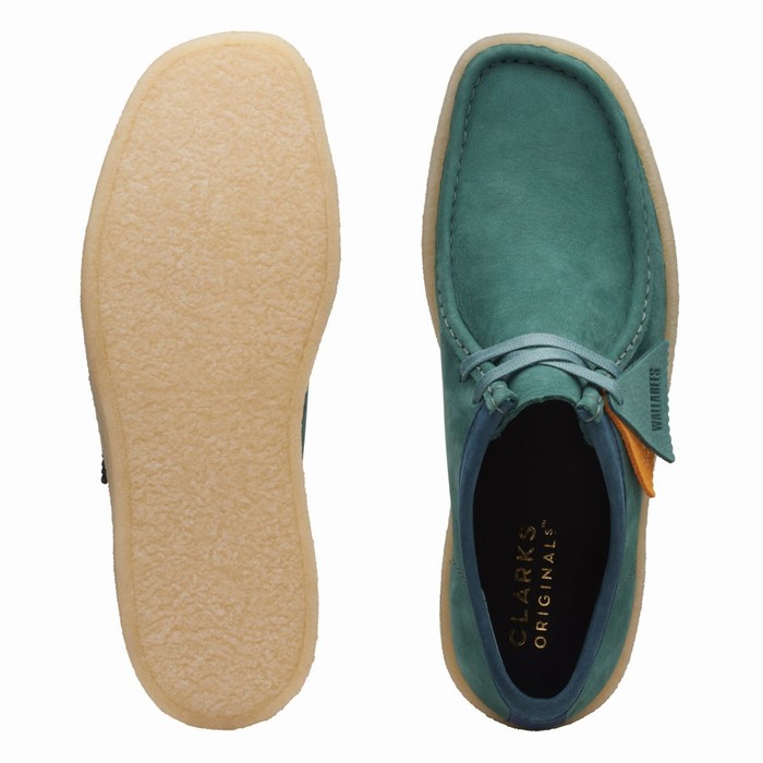 Chaussures Plates Clarks Wallabee Cup Femme Turquoise | RM2KTJFA