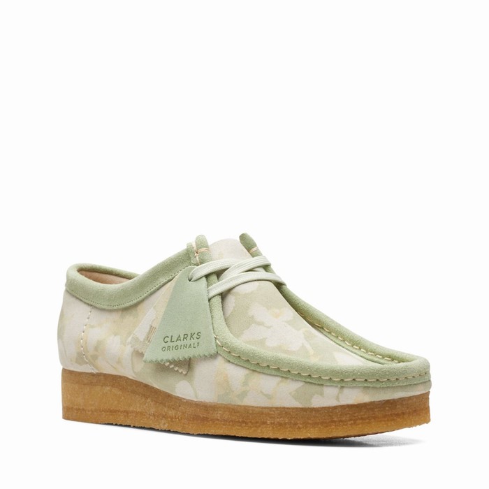 Chaussures Plates Clarks Wallabee Femme Vert | E7BULYEM