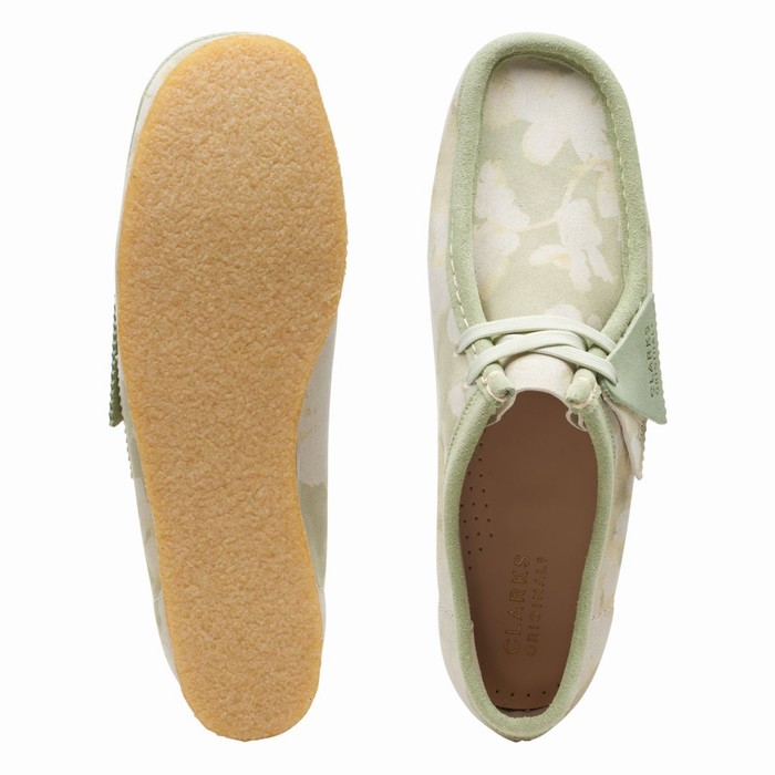 Chaussures Plates Clarks Wallabee Femme Vert | E7BULYEM