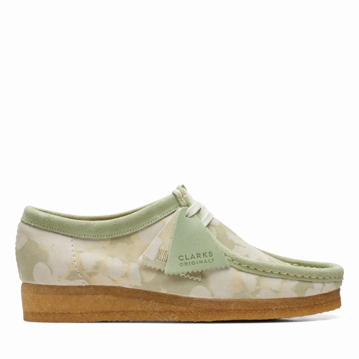 Chaussures Plates Clarks Wallabee Femme Vert | E7BULYEM