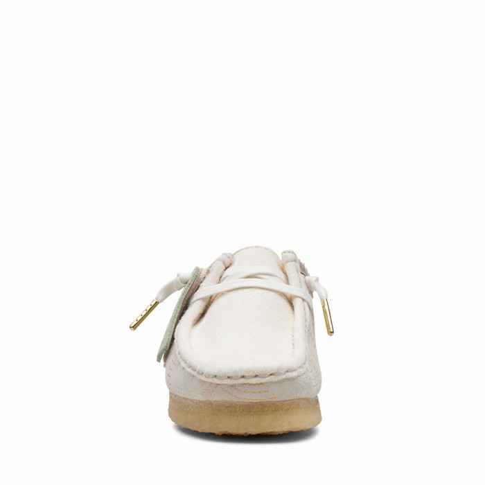 Chaussures Plates Clarks Wallabee Femme Blanche | FLMRWXAU