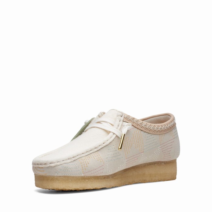 Chaussures Plates Clarks Wallabee Femme Blanche | FLMRWXAU