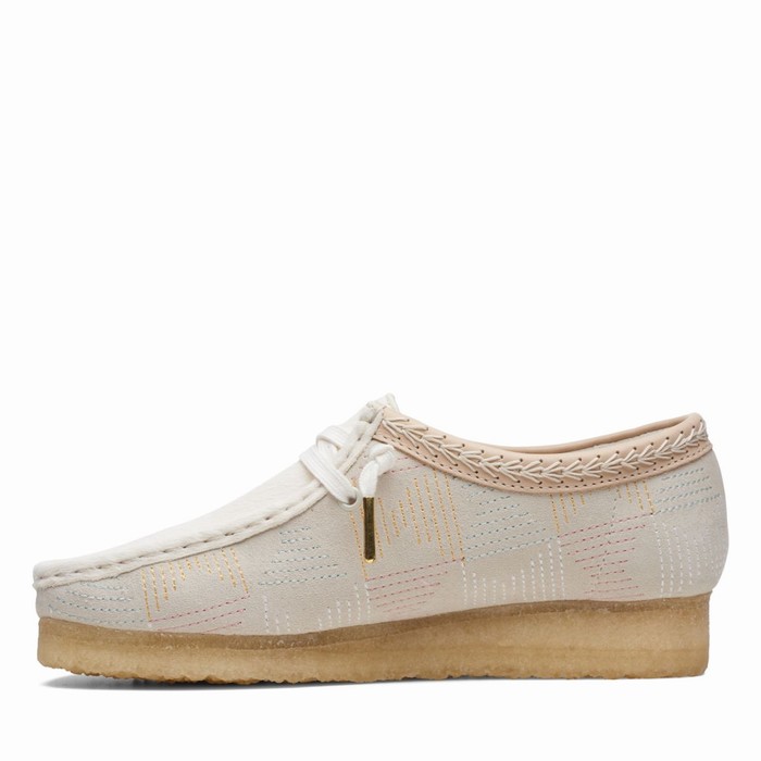 Chaussures Plates Clarks Wallabee Femme Blanche | FLMRWXAU