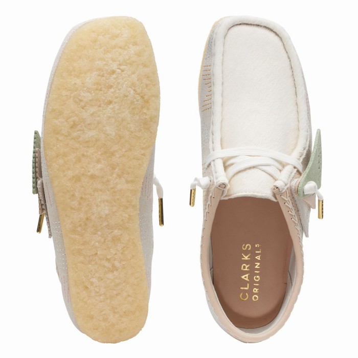 Chaussures Plates Clarks Wallabee Femme Blanche | FLMRWXAU