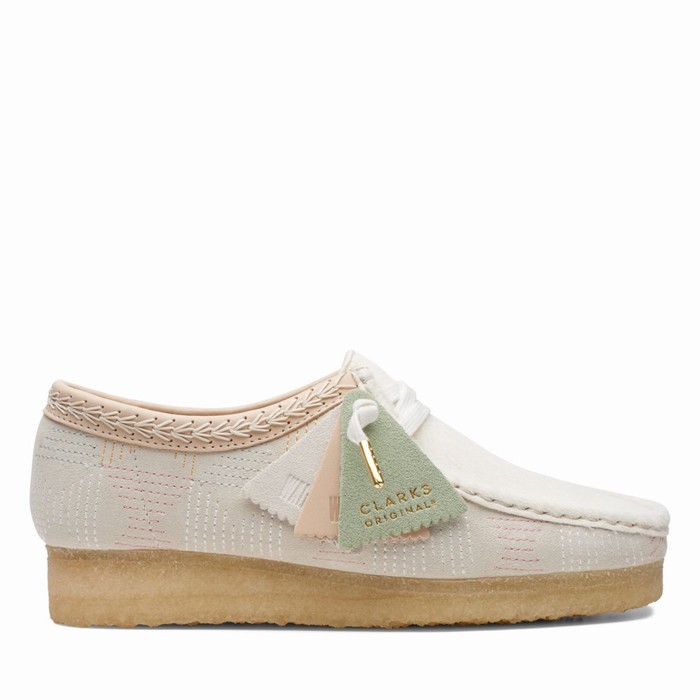 Chaussures Plates Clarks Wallabee Femme Blanche | FLMRWXAU