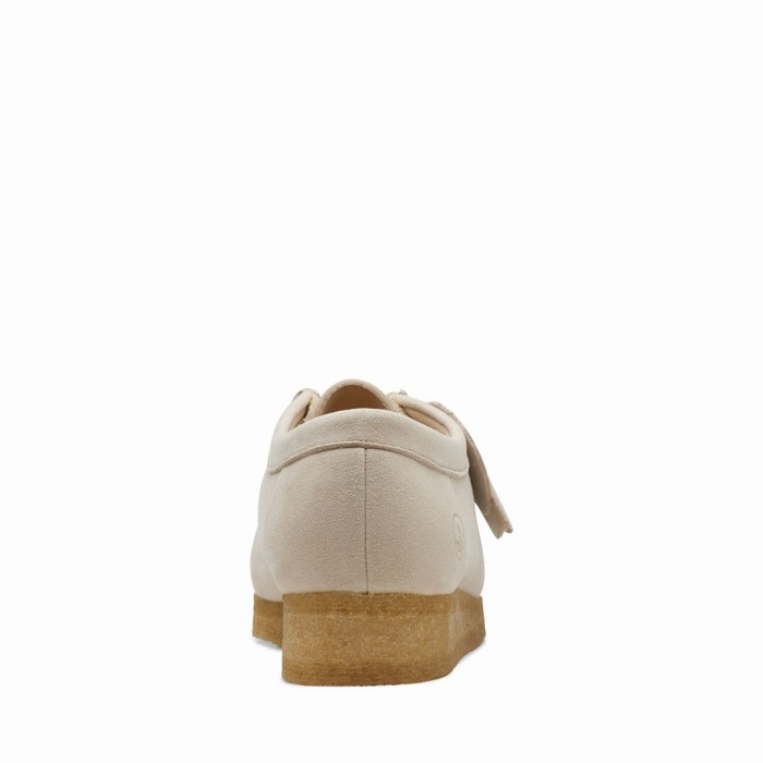 Chaussures Plates Clarks Wallabee Femme Blanche | G5KR3M6H