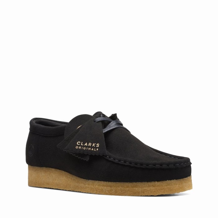 Chaussures Plates Clarks Wallabee Femme Noir | K96SN8QE