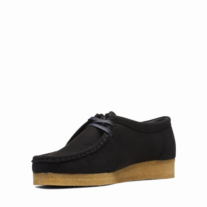 Chaussures Plates Clarks Wallabee Femme Noir | K96SN8QE