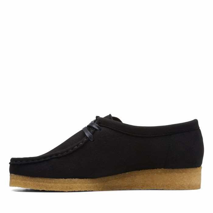 Chaussures Plates Clarks Wallabee Femme Noir | K96SN8QE