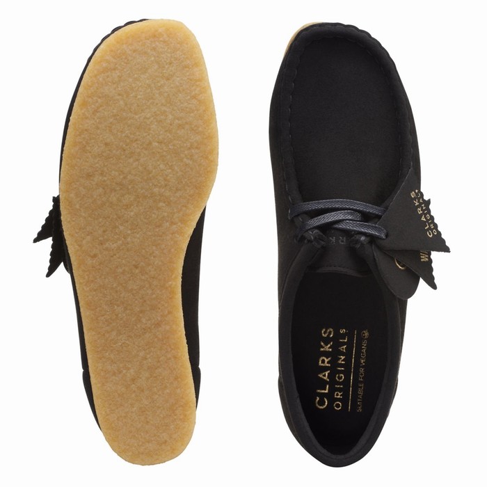 Chaussures Plates Clarks Wallabee Femme Noir | K96SN8QE