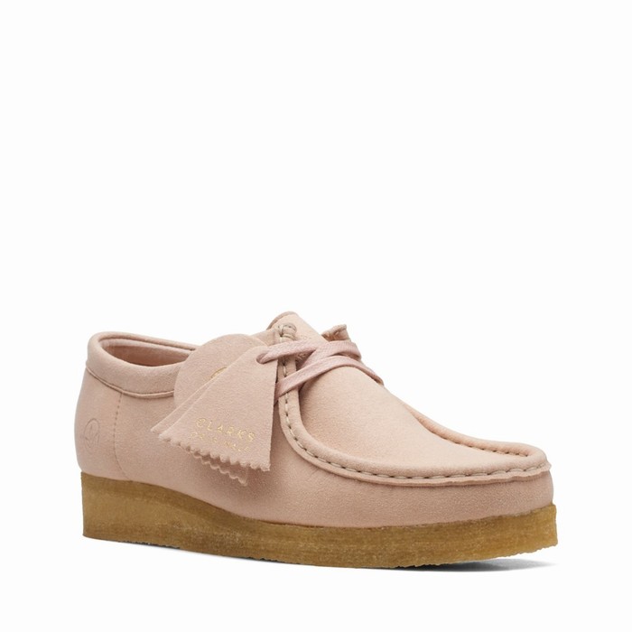 Chaussures Plates Clarks Wallabee Femme Rose | MNDF7R8V