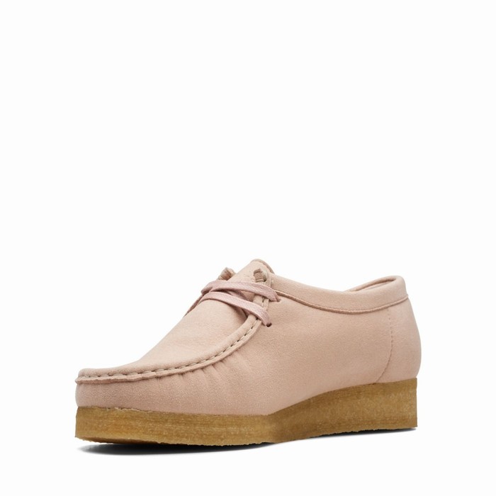 Chaussures Plates Clarks Wallabee Femme Rose | MNDF7R8V