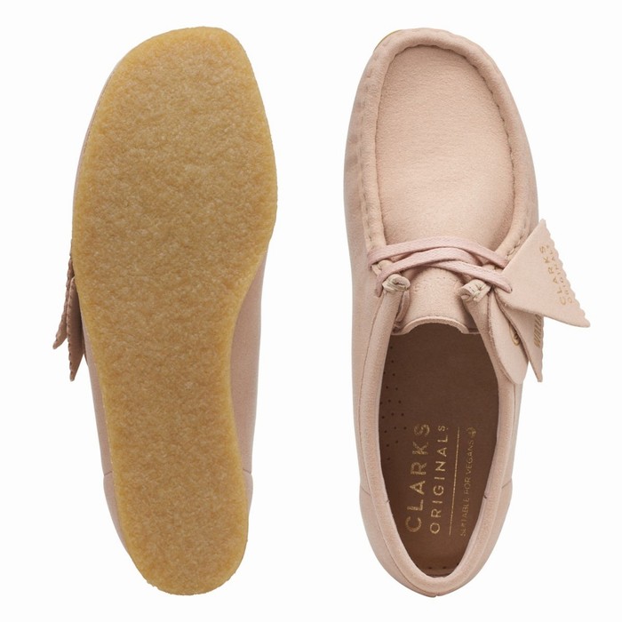 Chaussures Plates Clarks Wallabee Femme Rose | MNDF7R8V