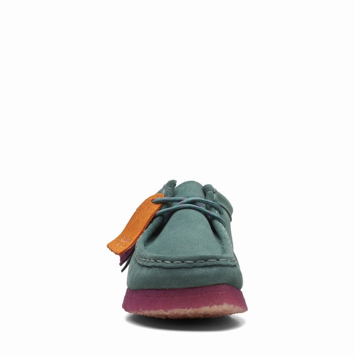 Chaussures Plates Clarks Wallabee Femme Turquoise | NDNCM0EP