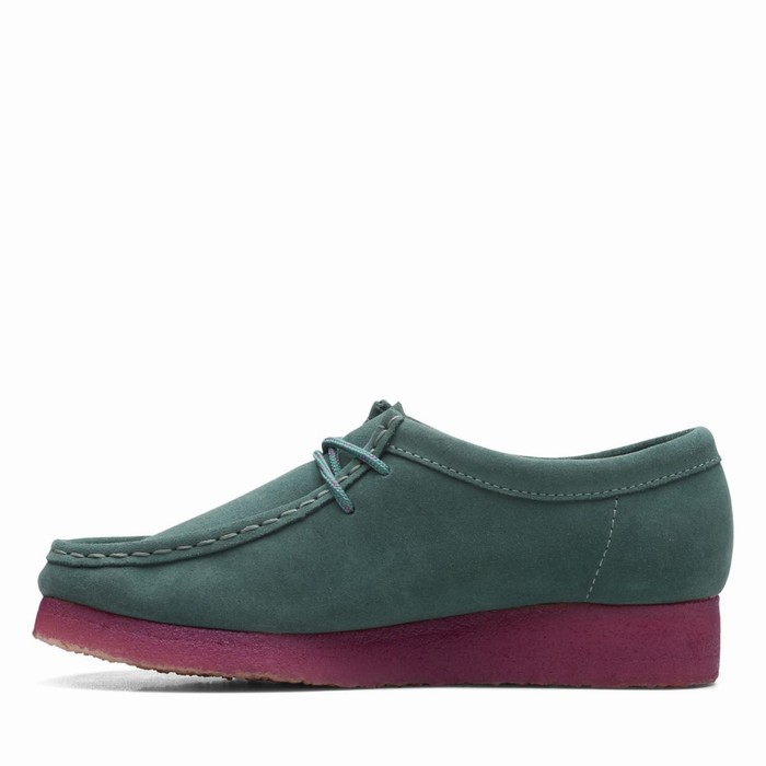 Chaussures Plates Clarks Wallabee Femme Turquoise | NDNCM0EP