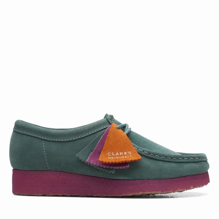 Chaussures Plates Clarks Wallabee Femme Turquoise | NDNCM0EP