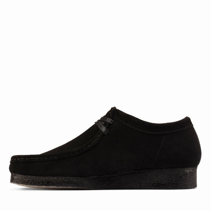 Chaussures Plates Clarks Wallabee Femme Noir | RYAOJ2TM