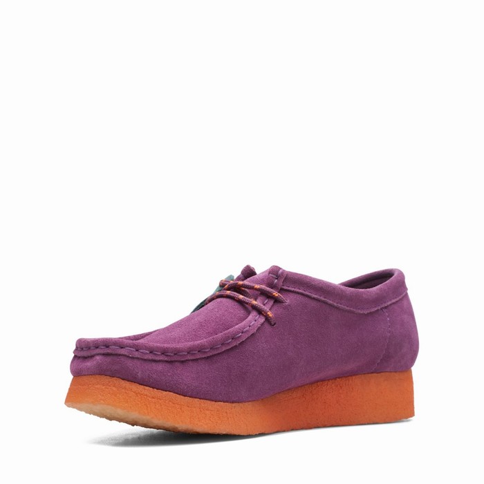 Chaussures Plates Clarks Wallabee Femme Violette | TN1XWLJ7