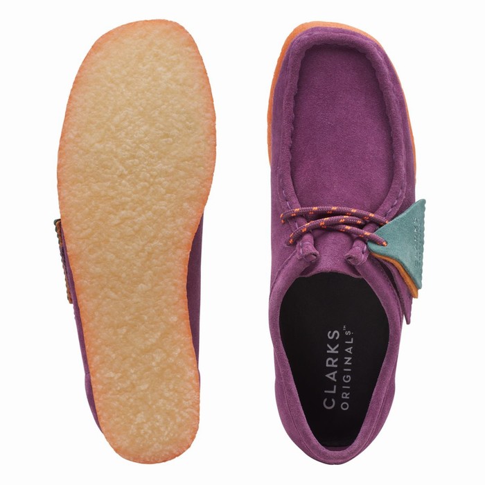 Chaussures Plates Clarks Wallabee Femme Violette | TN1XWLJ7