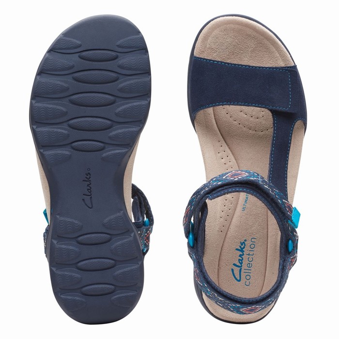 Sandales Clarks Amanda Step Femme Bleu Marine | RX2GIMTW