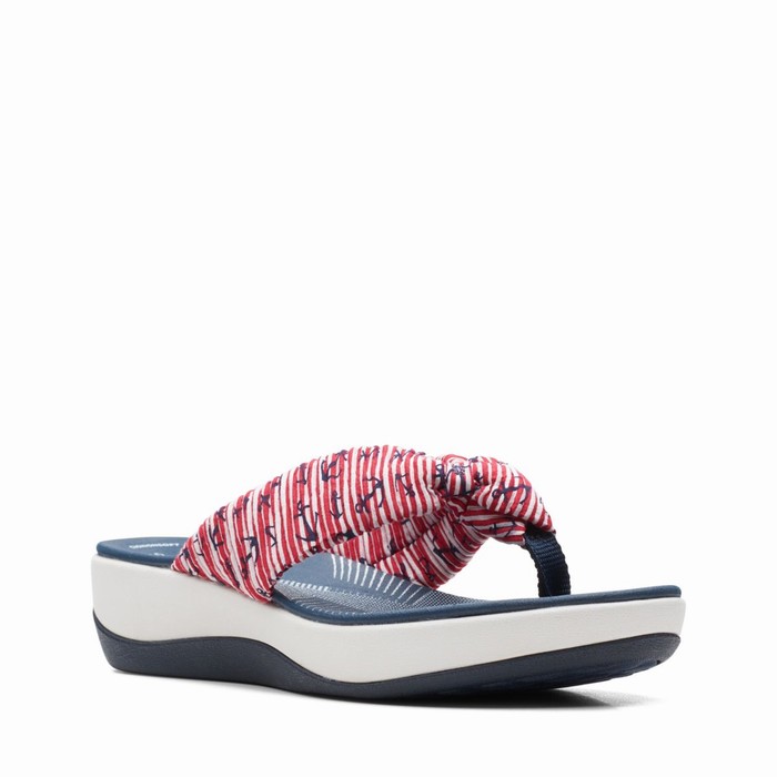 Sandales Clarks Arla Glison Femme Rouge Blanche Bleu | EV3MDU2P