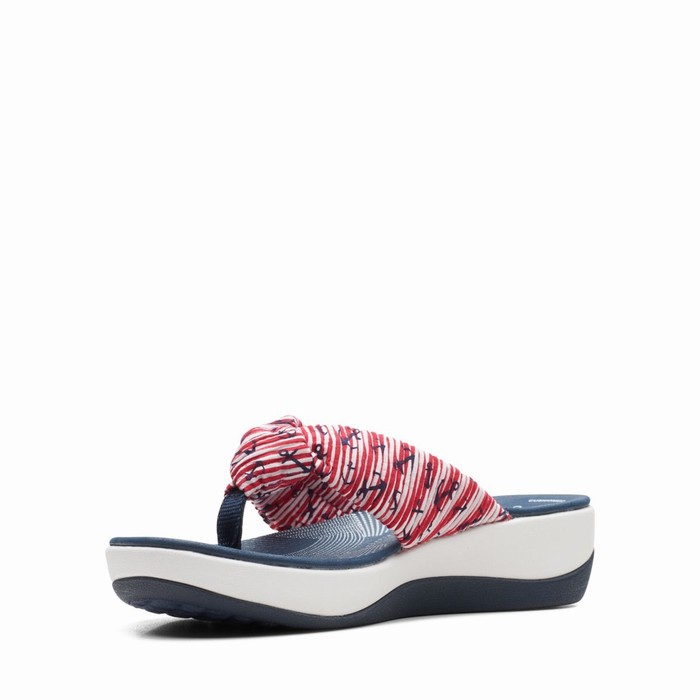 Sandales Clarks Arla Glison Femme Rouge Blanche Bleu | EV3MDU2P