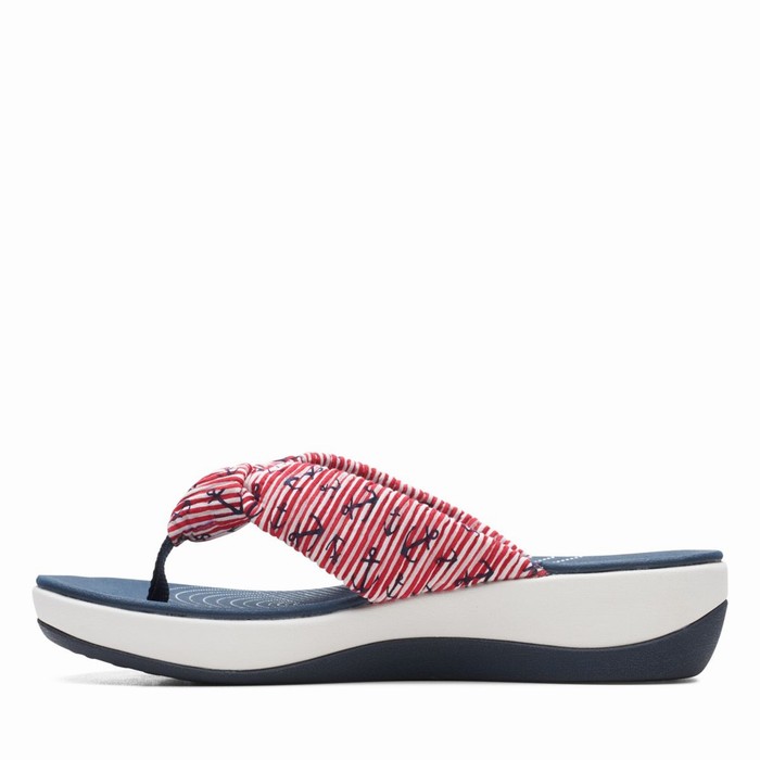 Sandales Clarks Arla Glison Femme Rouge Blanche Bleu | EV3MDU2P