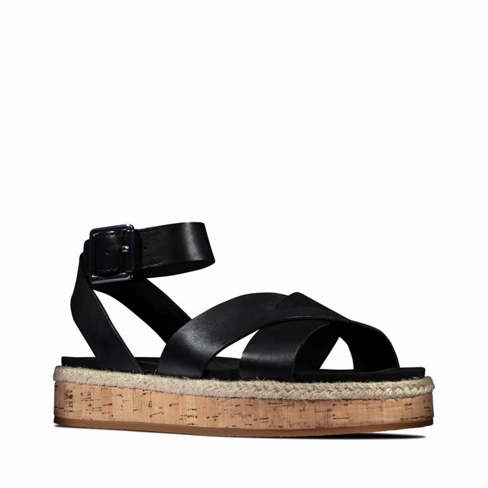 Sandales Clarks Botanic Poppy Femme Noir | KFUDMMJE