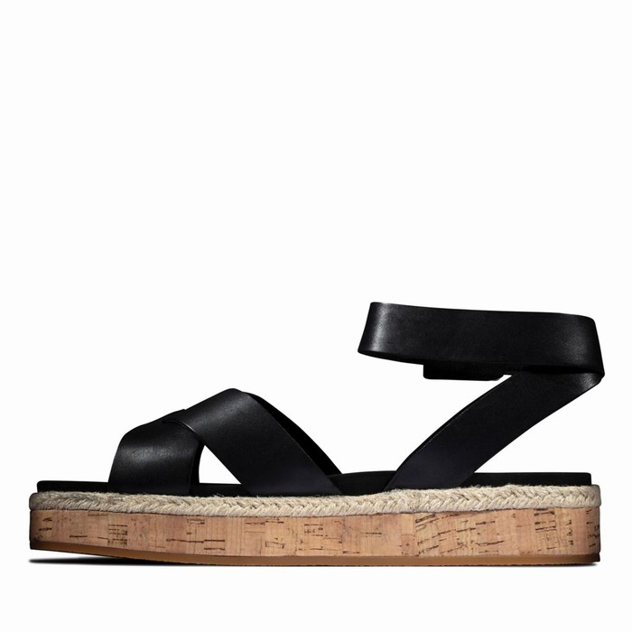 Sandales Clarks Botanic Poppy Femme Noir | KFUDMMJE