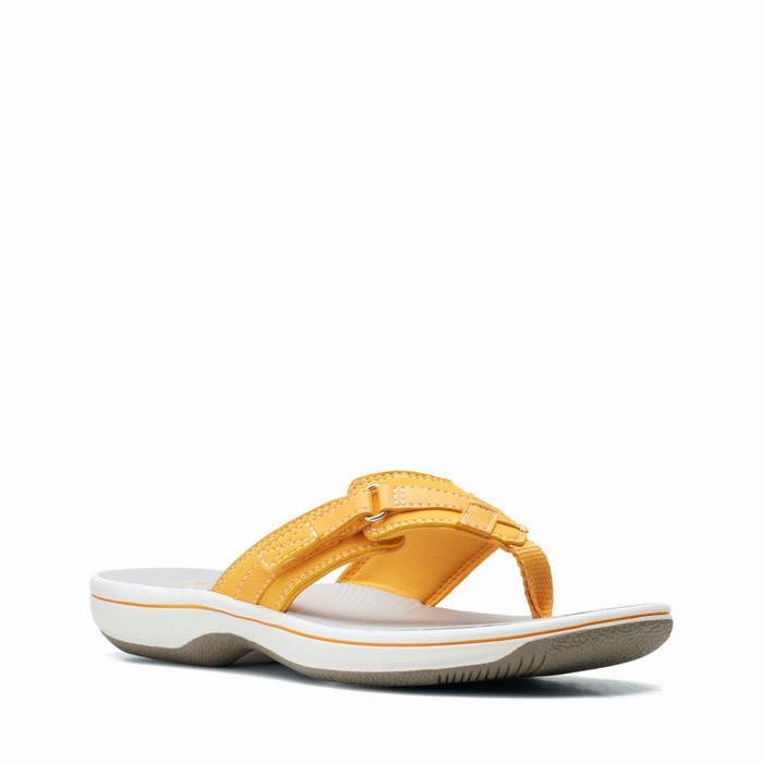 Sandales Clarks Breeze Sea Femme Jaune | QOLXREPB