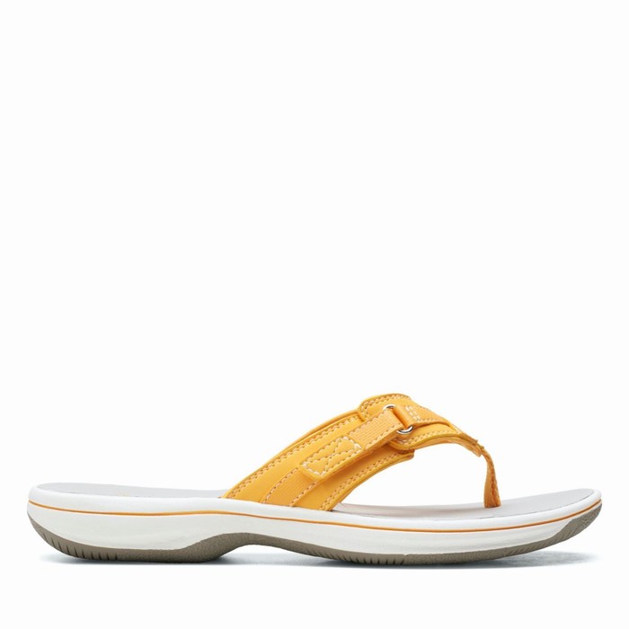 Sandales Clarks Breeze Sea Femme Jaune | QOLXREPB