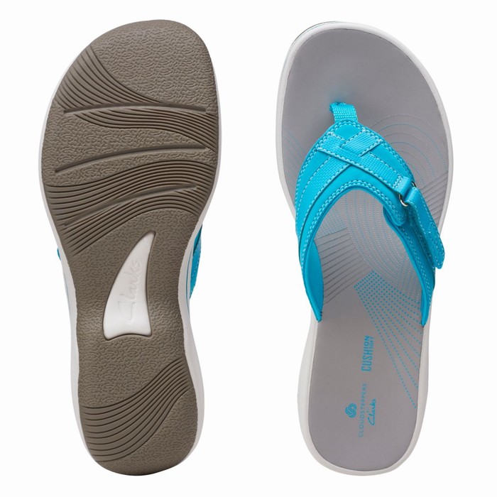 Sandales Clarks Breeze Sea Femme Turquoise Clair | 5PEG0YYO