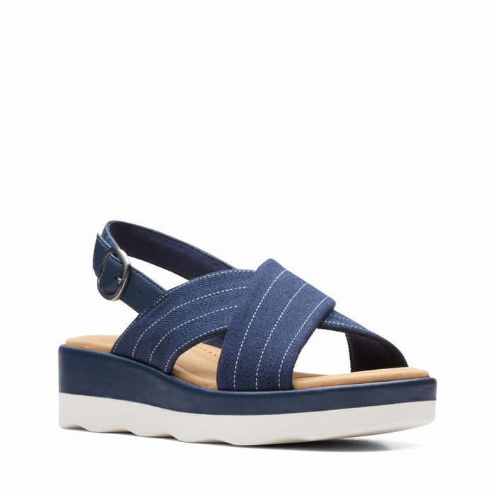 Sandales Clarks Clara Cove Femme Bleu Marine | HROESAWE