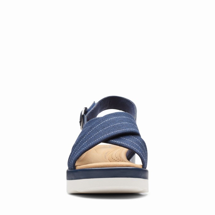 Sandales Clarks Clara Cove Femme Bleu Marine | HROESAWE