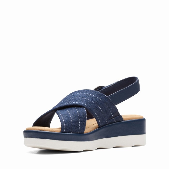 Sandales Clarks Clara Cove Femme Bleu Marine | HROESAWE