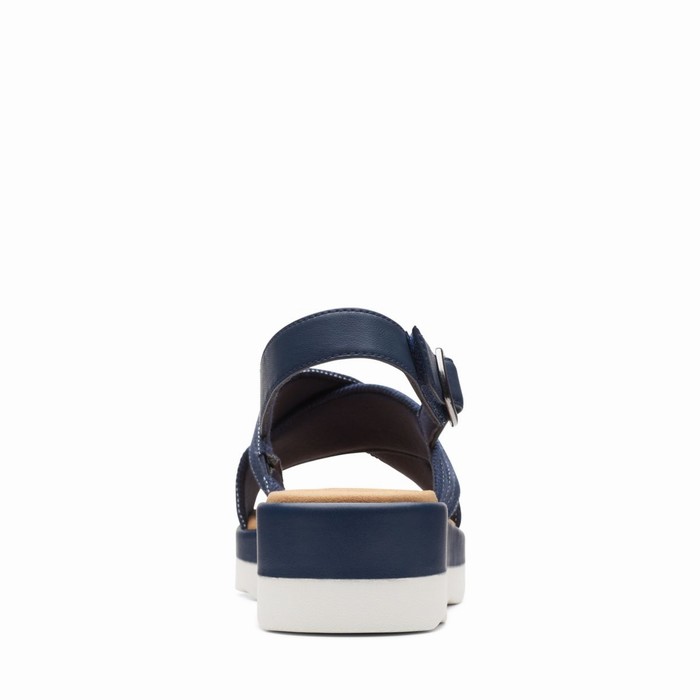 Sandales Clarks Clara Cove Femme Bleu Marine | HROESAWE