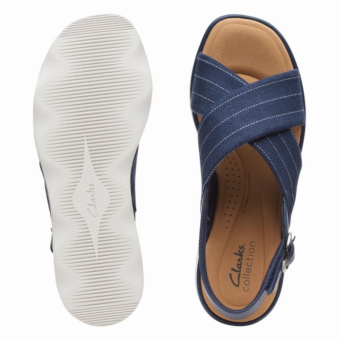 Sandales Clarks Clara Cove Femme Bleu Marine | HROESAWE