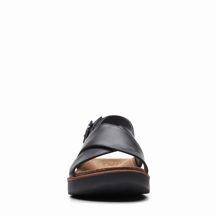 Sandales Clarks Elayne Cross Femme Noir | MT0ENOWV