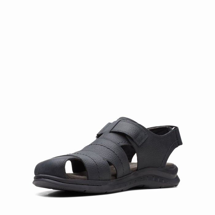 Sandales Clarks Hapsford Cove Homme Noir | 8WY2DTNK