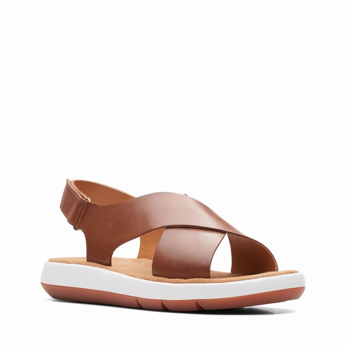 Sandales Clarks Jemsa Cross Femme Marron Foncé | XRIXGLFD