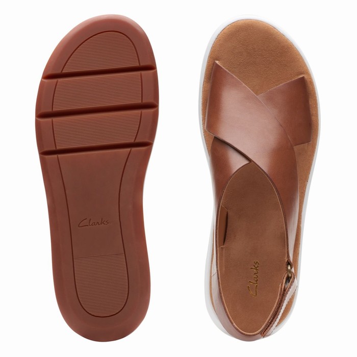 Sandales Clarks Jemsa Cross Femme Marron Foncé | XRIXGLFD