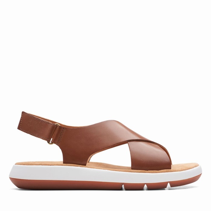 Sandales Clarks Jemsa Cross Femme Marron Foncé | XRIXGLFD