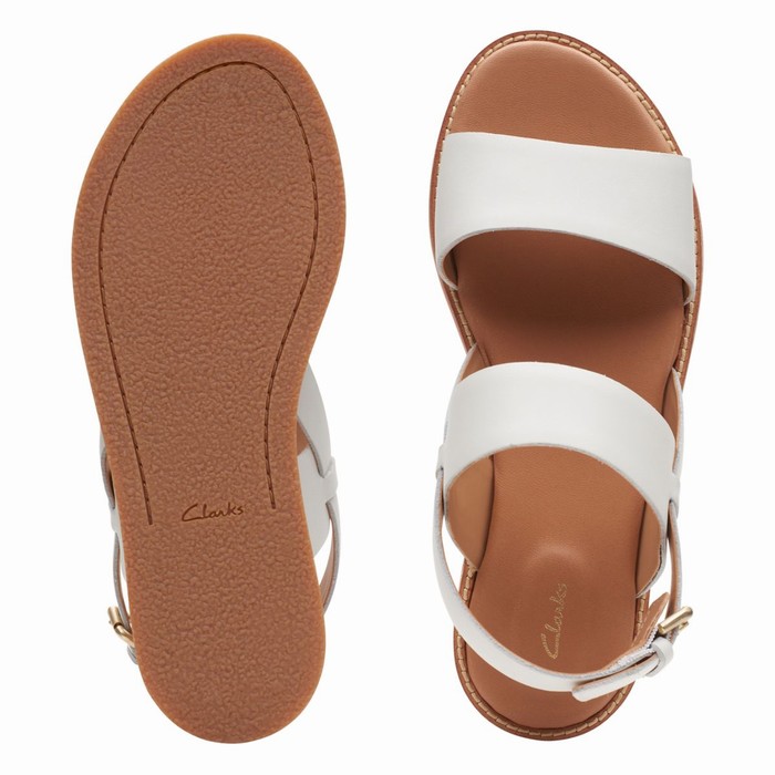 Sandales Clarks Karsea Brides Femme Blanche | GSUJHTVH