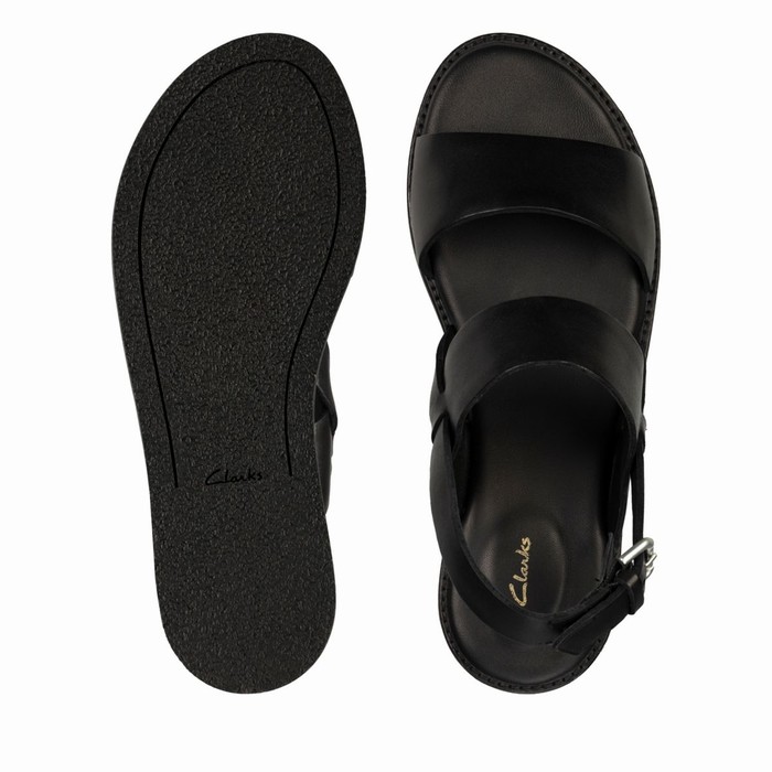 Sandales Clarks Karsea Brides Femme Noir | QUEZY2EM