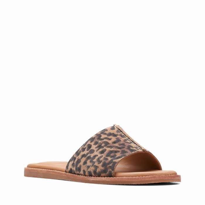 Sandales Clarks Karsea Mule Femme Leopard | P3L0HONU