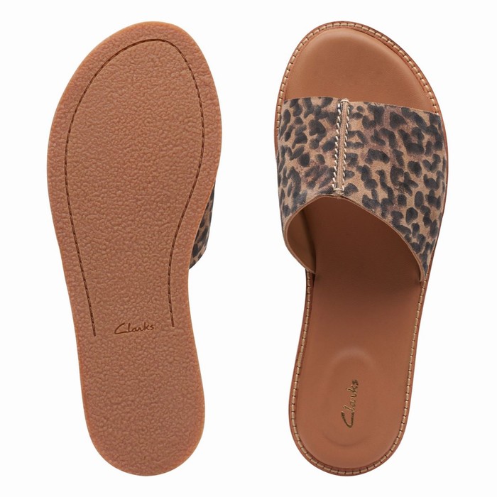 Sandales Clarks Karsea Mule Femme Leopard | P3L0HONU